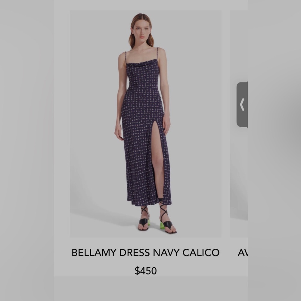 STAUD Bellamy dress. maxi navy blue floral dress. Size Medium.